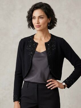 Angora and Wool Beaded Bolero - Joe Fresh